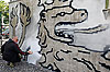 Graffiti an der Siegward-Tesch-Trib�ne