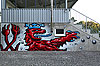 Graffiti an der Siegward-Tesch-Trib�ne