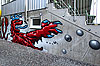 Graffiti an der Siegward-Tesch-Trib�ne